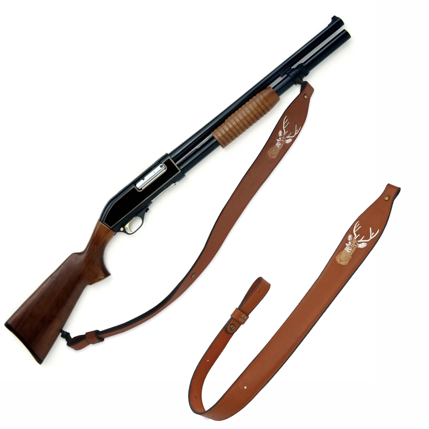 Tourbon correa táctica rifle de cuero genuino tiro ajustable marrón - imagen 5
