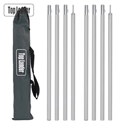 Toldo de lona ajustable con postes de aluminio y soporte camping