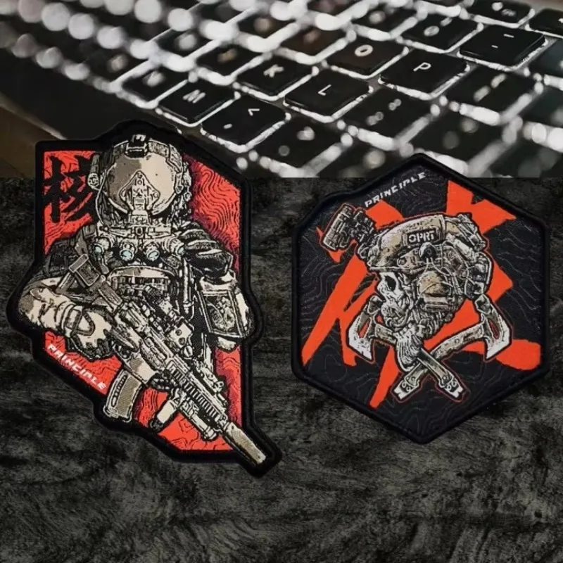 Parche táctico Saboteur fantasma gancho y bucle bordado para uniforme - imagen 4