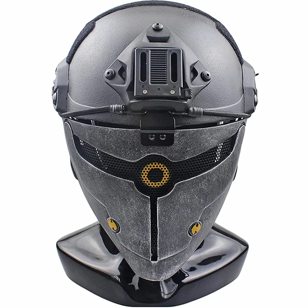 Casco táctico airsoft con máscara de cobertura completa para juego