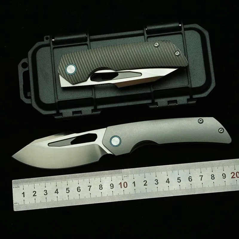 Cuchillo plegable LEMIFSHE BLK acero M390 mango titanio EDC - imagen 5