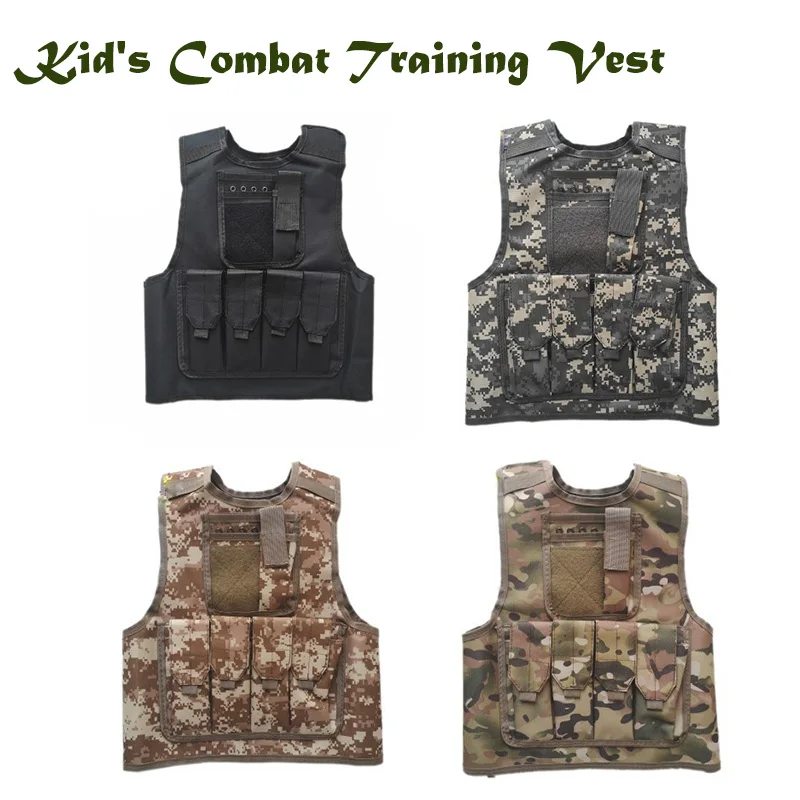Chaleco táctico infantil camuflaje estilo combat armor