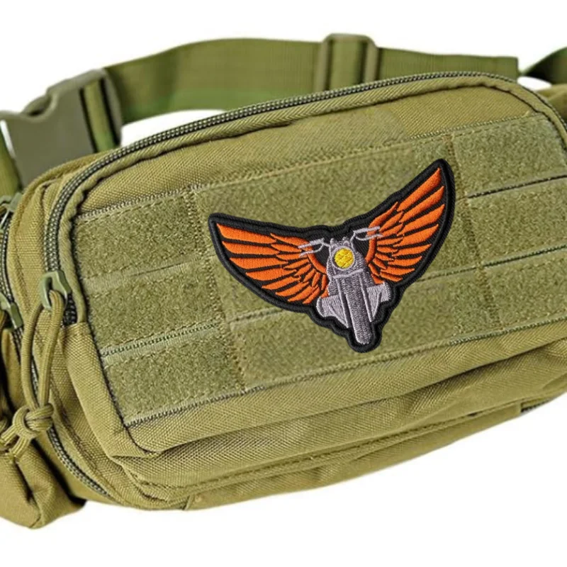 Parche bordado táctico motocicleta – Insignia velcro para ropa y mochila - imagen 3