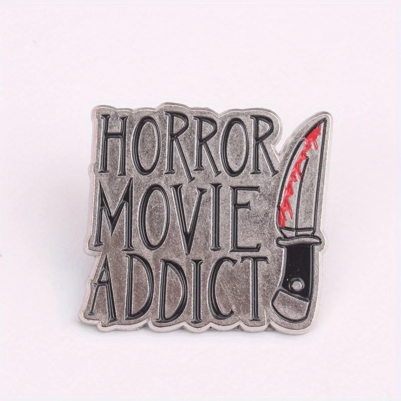 Slasher Cinema pin esmaltado metal envejecido cuchillo gore - imagen 3