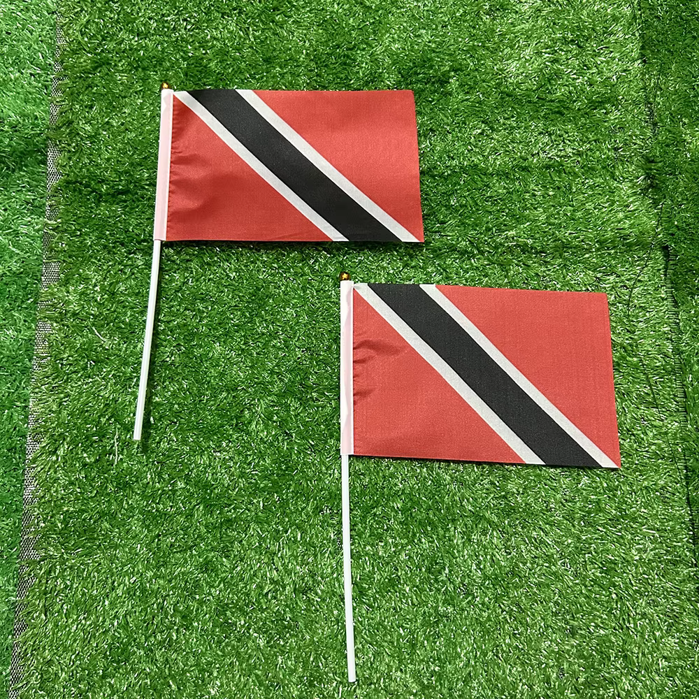 Bandera de mano Trinidad y Tobago de poliéster para agitar - imagen 3