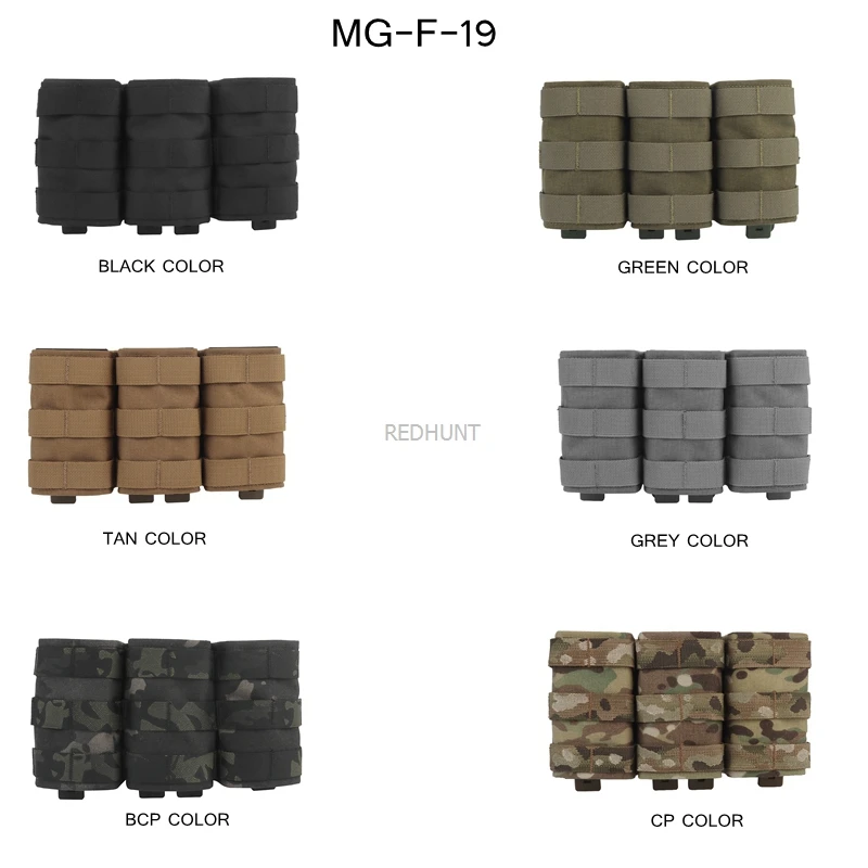 Bolsa tactica Molle triple cargador 7,62 para chaleco Mag - imagen 3