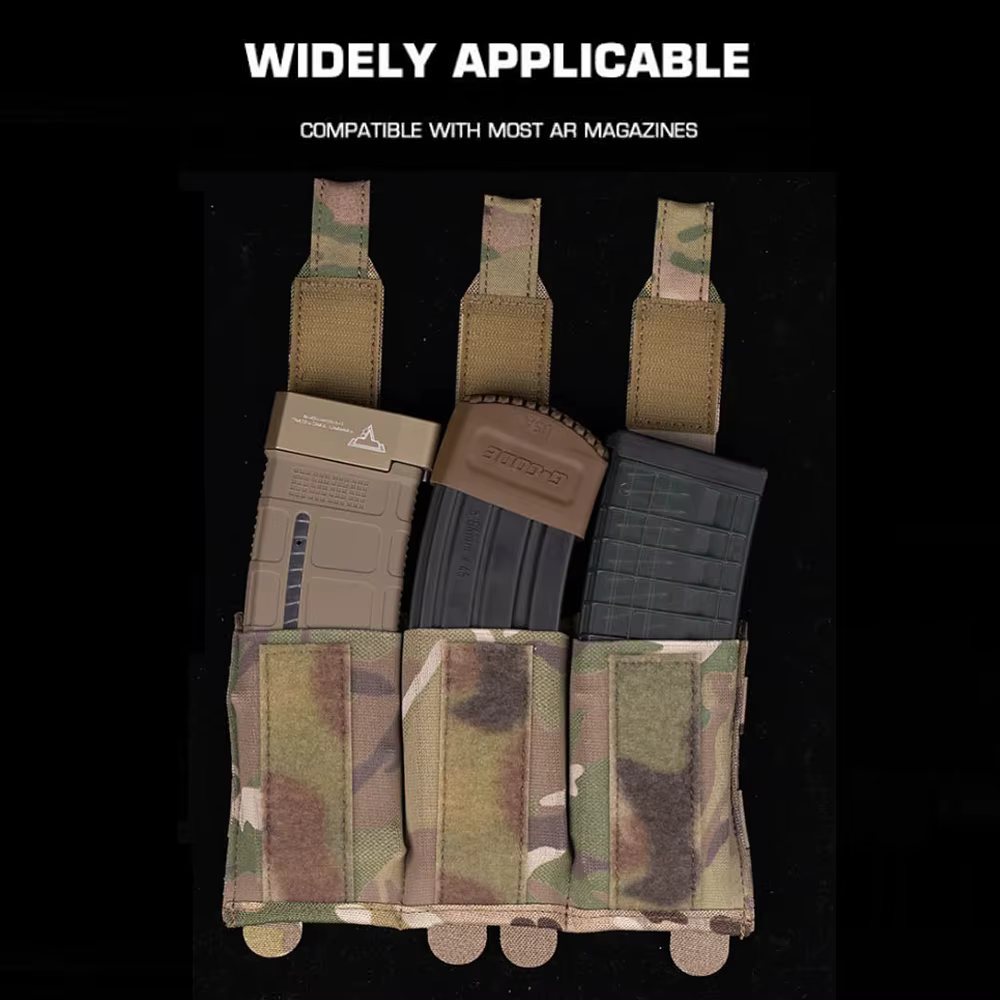 Portacargadores triple MOLLE elástico magnético para chaleco táctico - imagen 4