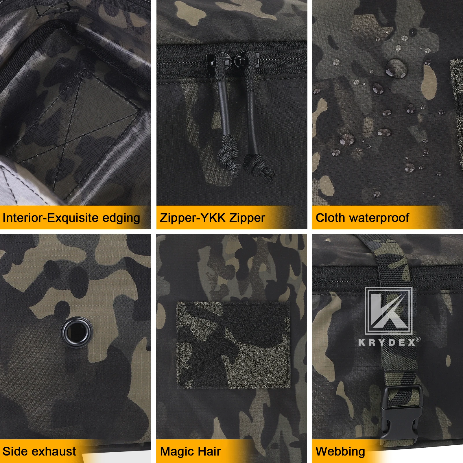 KRYDEX Bolsa táctica de viaje nailon 70D impermeable cremallera YKK - imagen 3