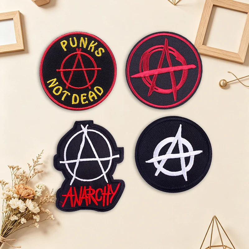 Parches bordados termoadhesivos punk Punk Not Dead – símbolo anarquía - imagen 4