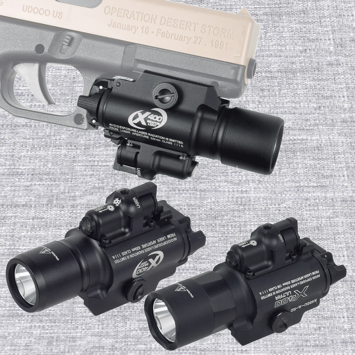Mira láser táctica Surefire X400 vista lateral
