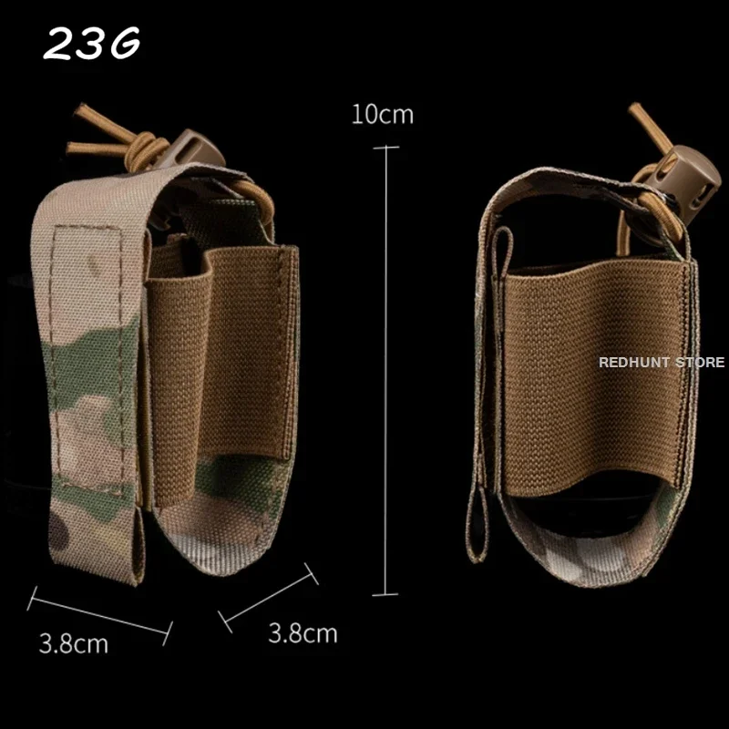 Porta granadas MOLLE táctico con bolsillo elástico y sujeción adaptable - imagen 3