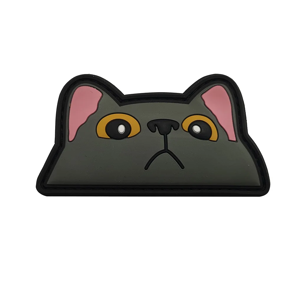 Parche PVC gatito negro con velcro – Brazalete táctico para mochila - imagen 4