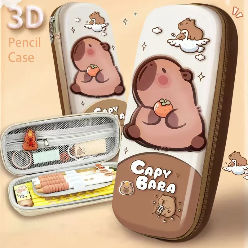 Estuche rígido impermeable con capibara, resistente y estanco