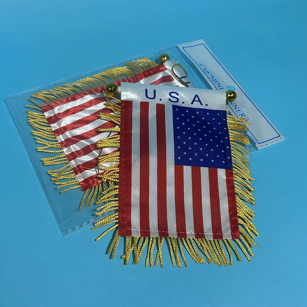 Bandera para ventana de coche mini EE. UU. poliéster doble cara - imagen 4
