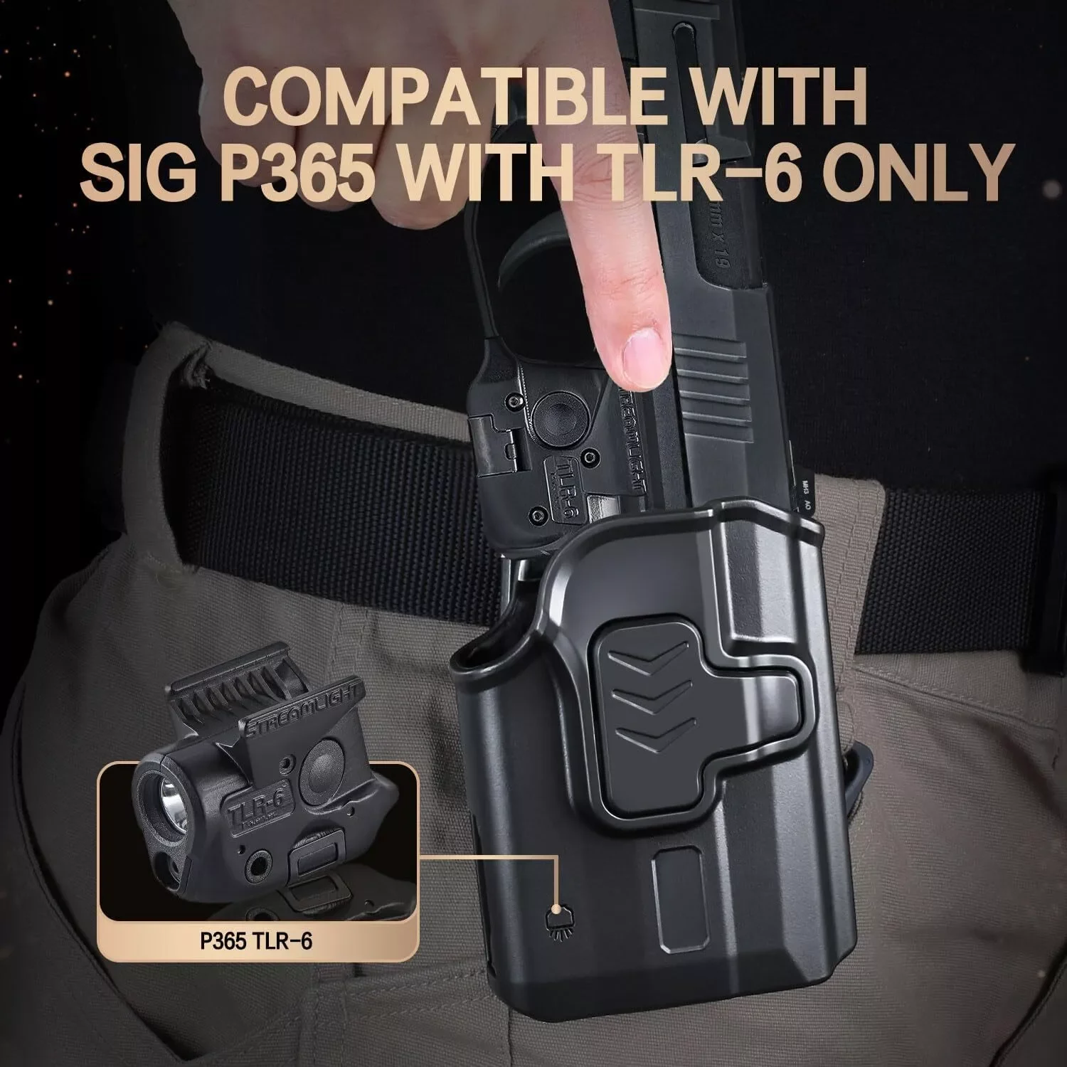 Vista lateral de la funda Gun Flower para P365/P365X con TLR‑6