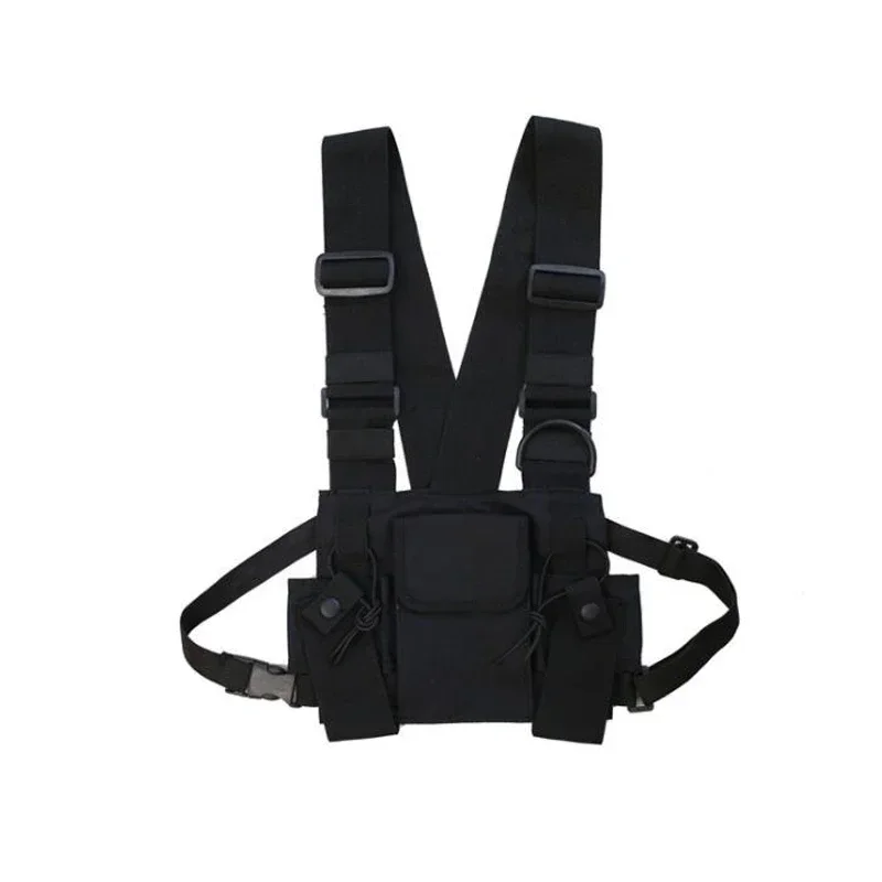 Pechera táctica MOLLE airsoft con bolsa frontal multiusos