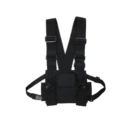 Pechera táctica MOLLE airsoft con bolsa frontal multiusos