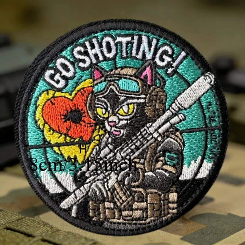 GO SHOTING Parche táctico bordado con velcro para mochila - imagen 3