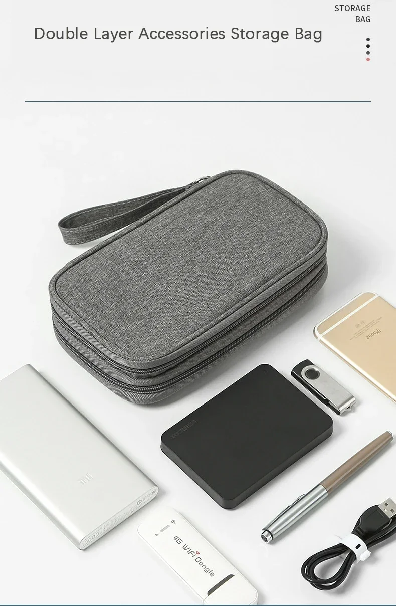 Bolsa organizadora de viaje con diseño de doble capa en color negro