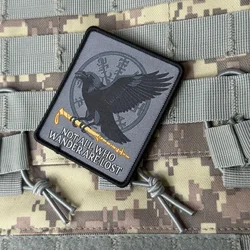 Parche táctico Vegvisir vikingo cuervo bordado para mochila MOLLE