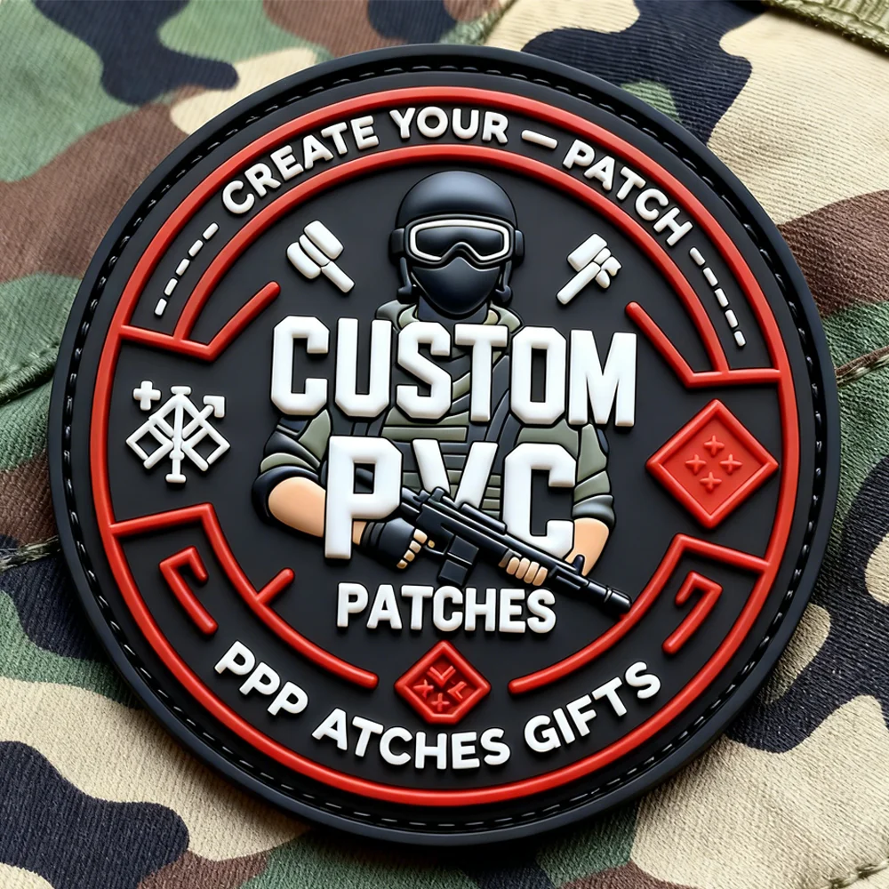Parche táctico de goma PVC silicona relieve 3D con logo personalizado - imagen 5
