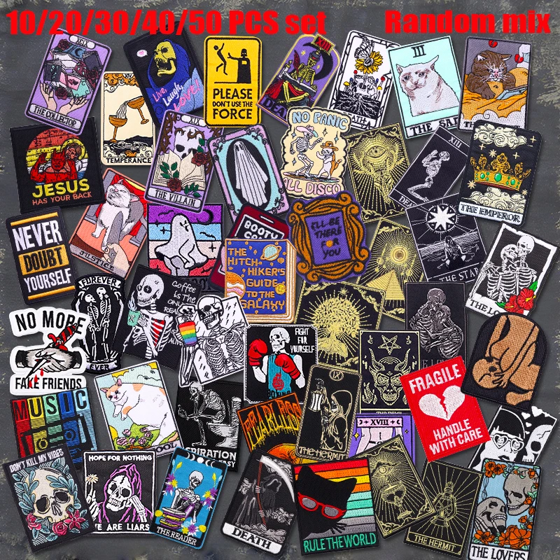 Parche termoadhesivo bordado calaveras y animales para chaquetas - imagen 4