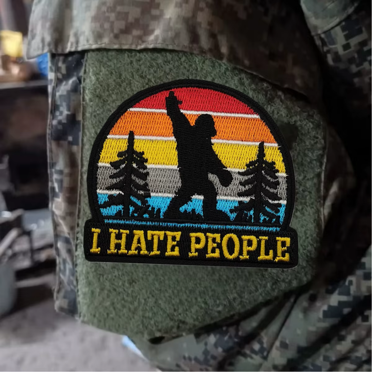 Parche morale I HATE PEOPLE adhesivo táctico para uniforme - imagen 3