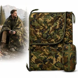 Saco de dormir convertible manta táctica camuflaje con cremallera