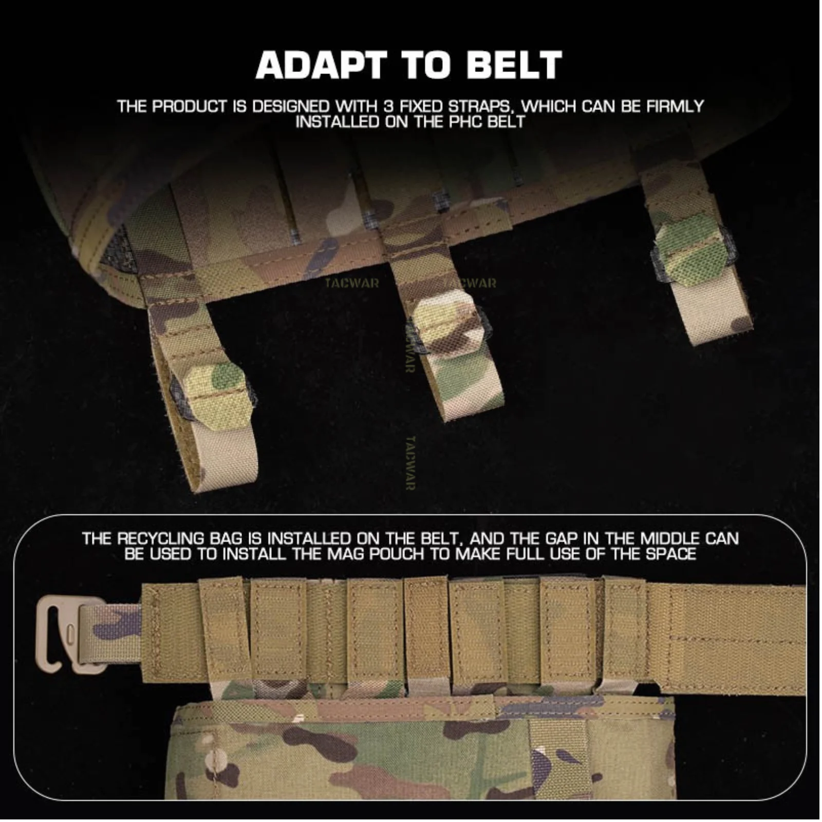 Bolsa táctica enrollable para cargadores Airsoft con correas - imagen 3