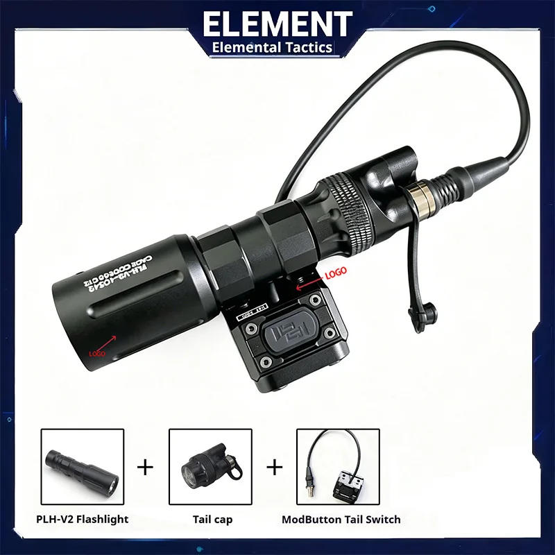 Linterna táctica MOD PLH de alta luminosidad con interruptor remoto