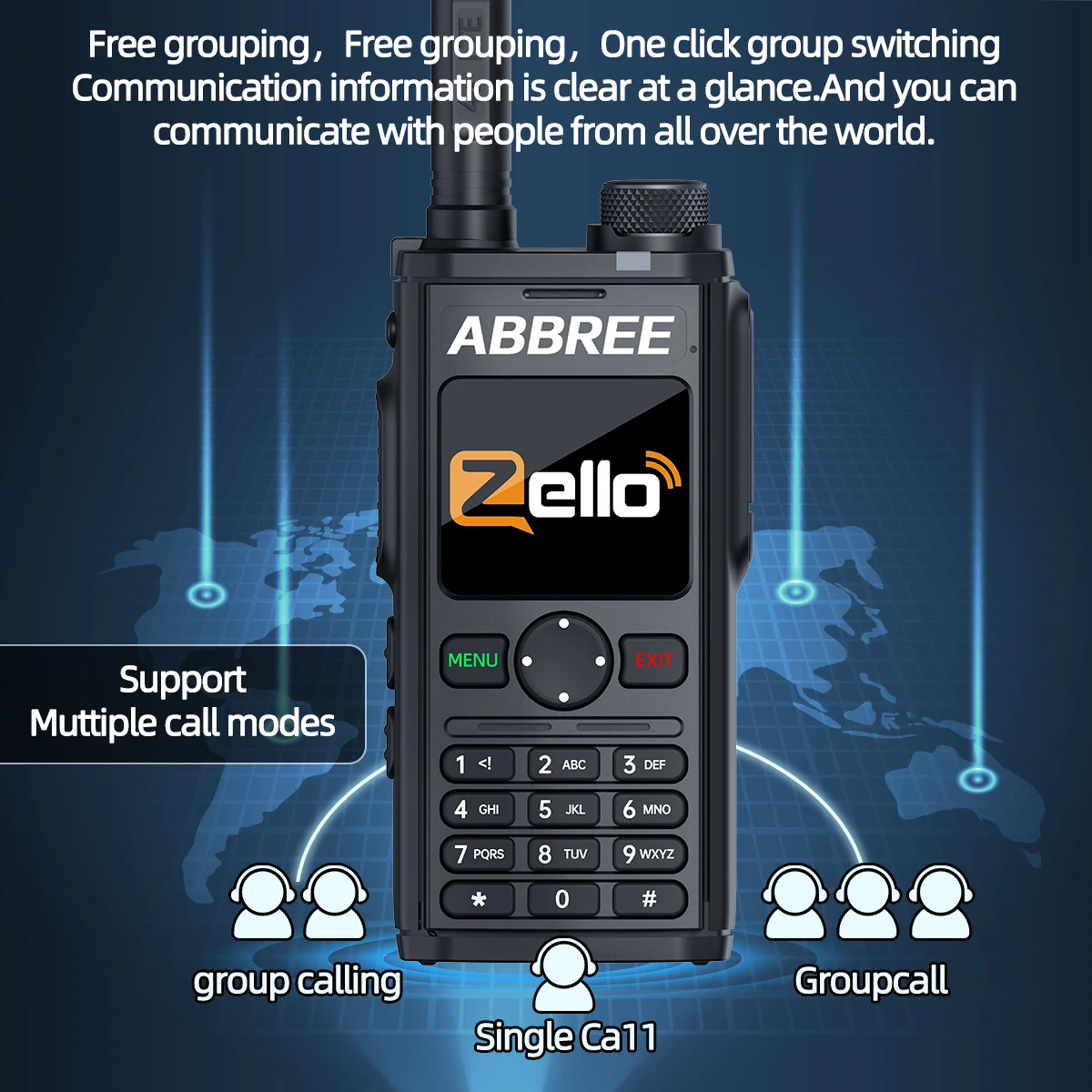ABBREE GP-298 walkie talkie POC radio Bluetooth para Android - imagen 2