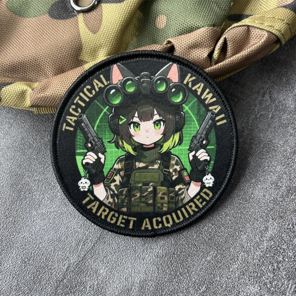 Militaire parche táctico bordado gancho y lazo motivo chica - imagen 3