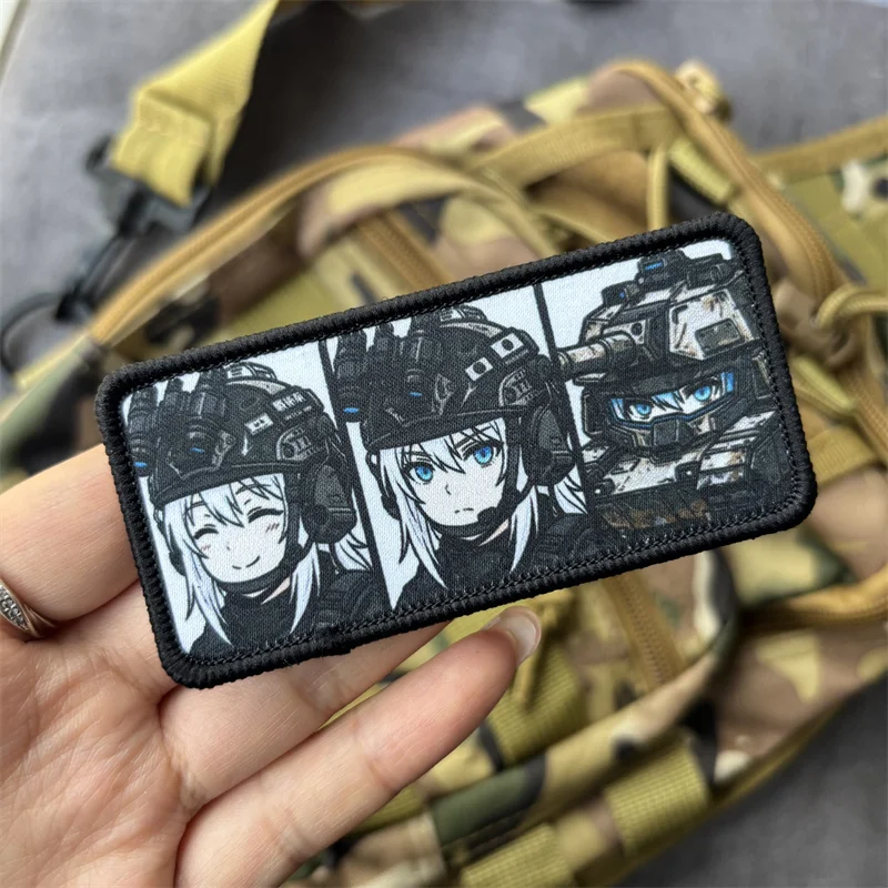 Parche táctico insignia moral mujer estilo anime con velcro para ropa - imagen 4