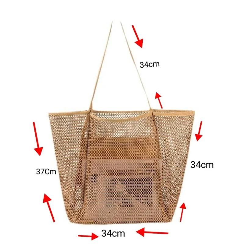 Bolsa plegable gran capacidad tejida para playa y baño portátil - imagen 5