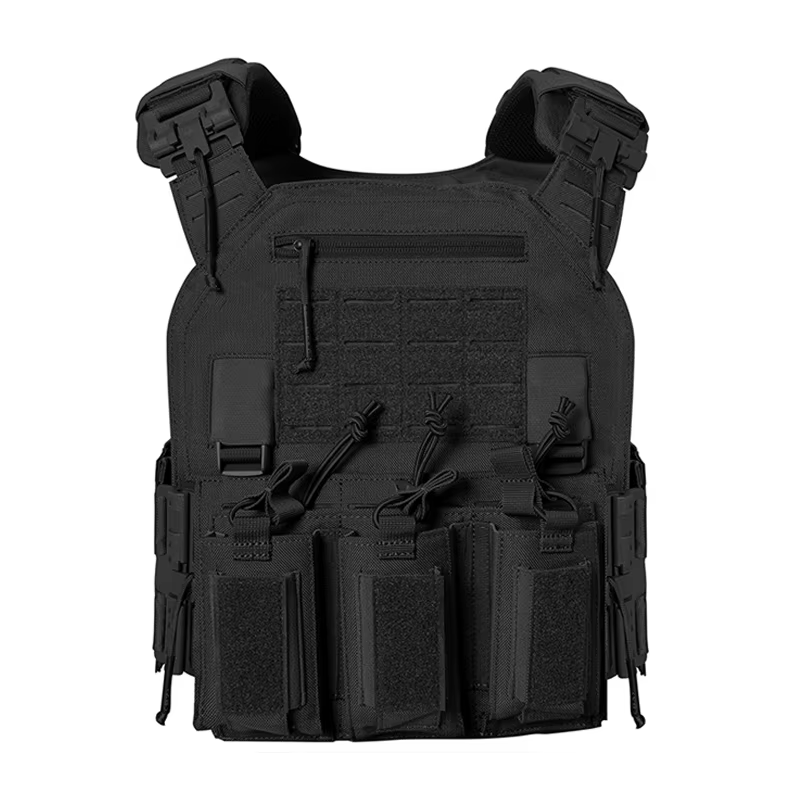 Tweepack chaleco táctico negro con desmontaje rápido y corte láser - imagen 4