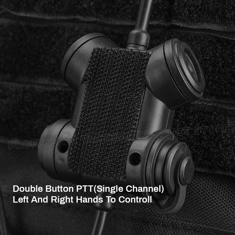 Auriculares tácticos Kenwood PTT para Airsoft y caza - imagen 2