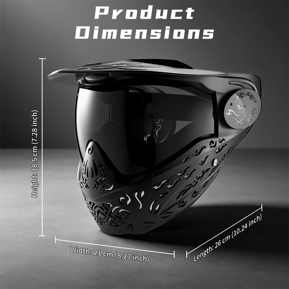 Máscara completa paintball airsoft – Lente PC antivaho protección facial