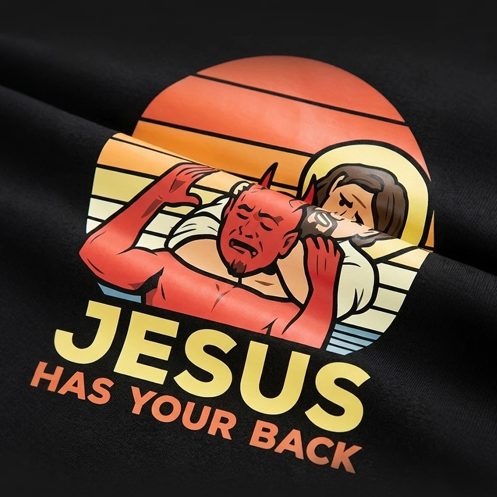 Parche termoadhesivo "Jesus Has Your Back" para ropa táctica y exterior