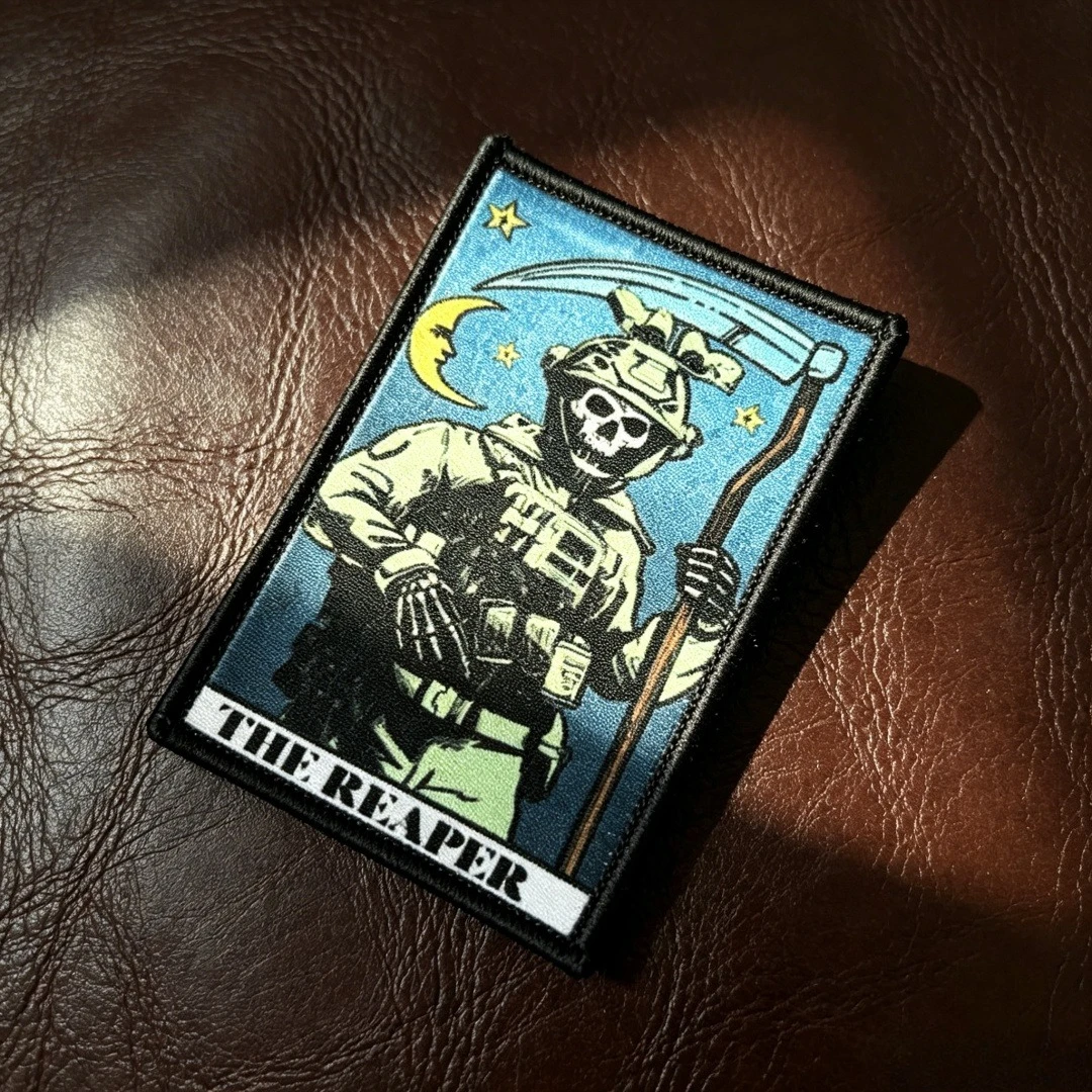 Ceñido Mentado Parche táctico calavera estilo Tarot con velcro