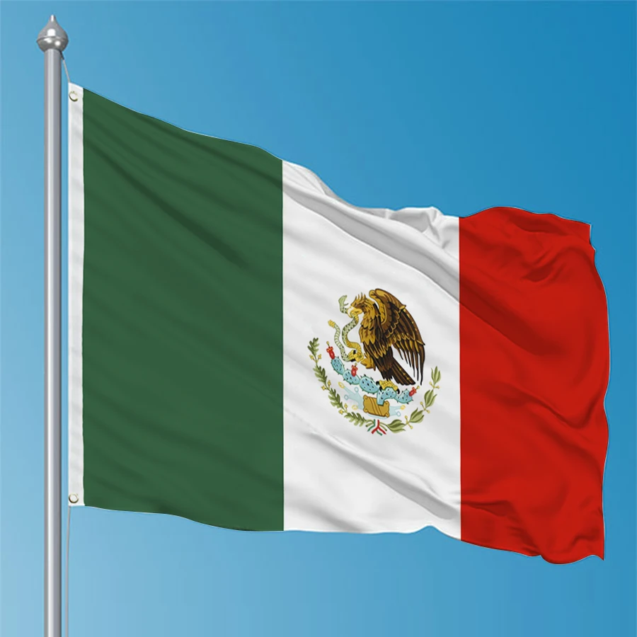 Bandera mexicana de poliéster – Tapiz colgante decorativo para pared - imagen 2