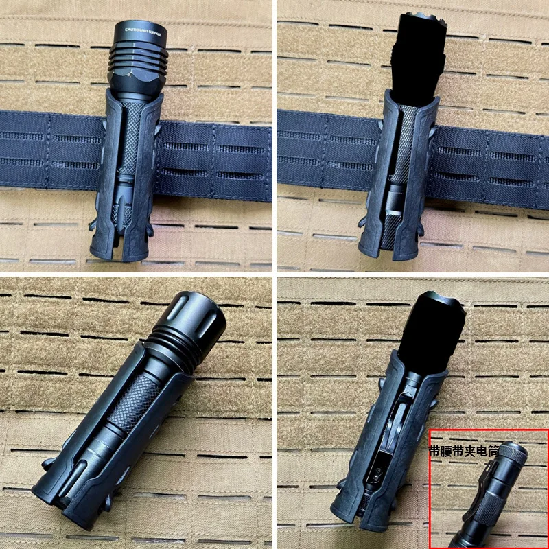 Funda táctica MOLLE para linterna con rotación 360° y cinturón - imagen 5