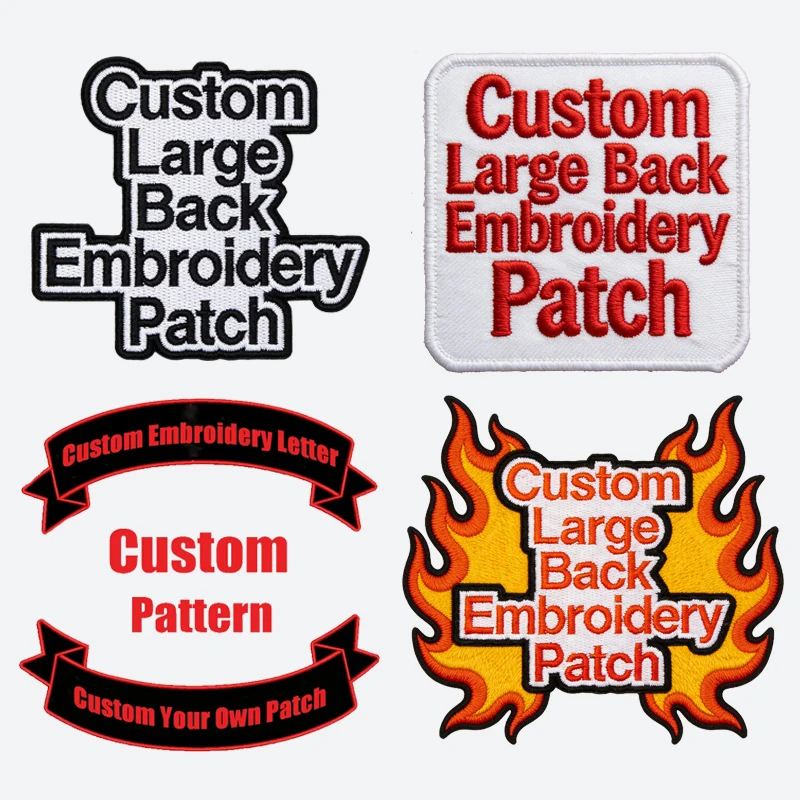 Parche bordado logotipo grande personalizado termoadhesivo para coser