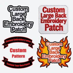 Parche bordado logotipo grande personalizado termoadhesivo para coser
