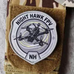 Parche Táctico Velcro Dron FPV Night Hawk – Bordado para Chaleco