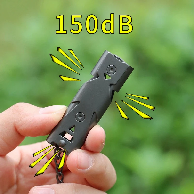 Silbato supervivencia acero doble tubo 150 dB – Señal de rescate