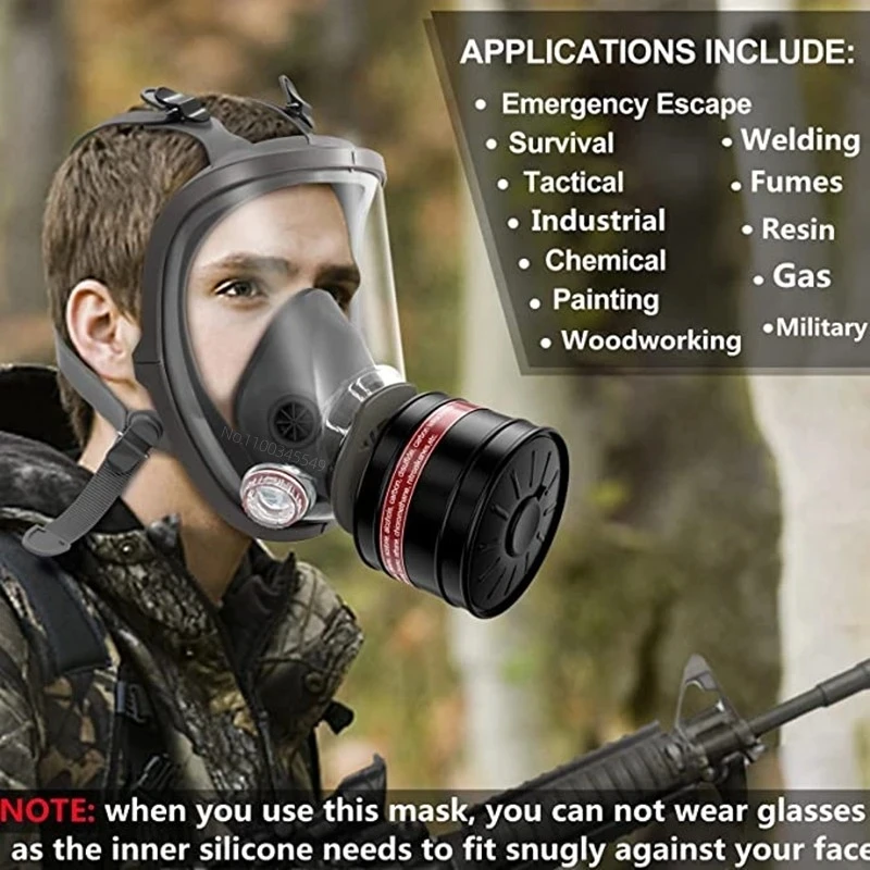 Respirador de cara completa para máscara antigás, gases industriales - imagen 4