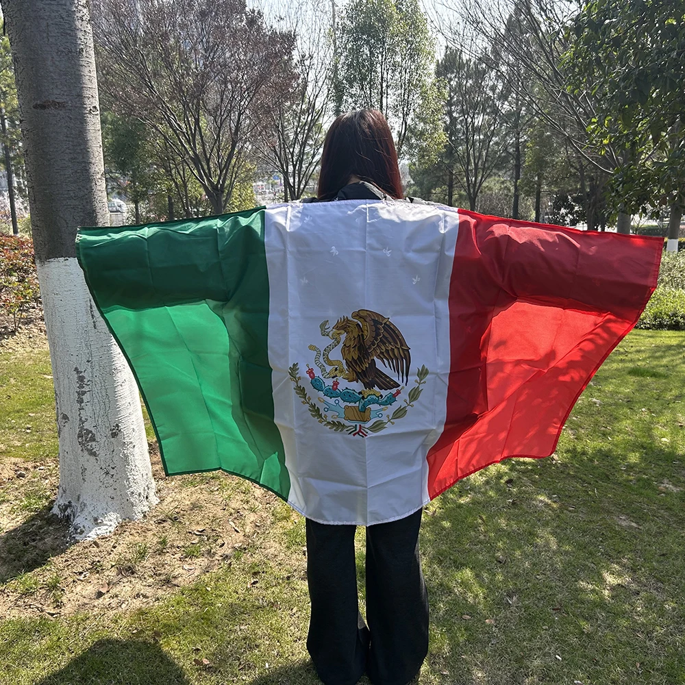 Bandera de México tipo chal en colorido diseño