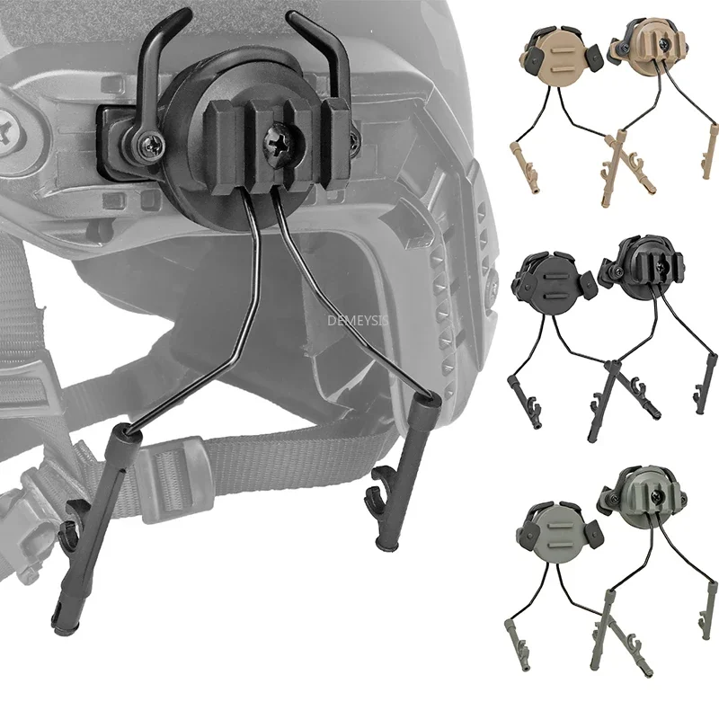 Soporte de riel para casco táctico – Adaptador auricular Airsoft ajustable - imagen 4