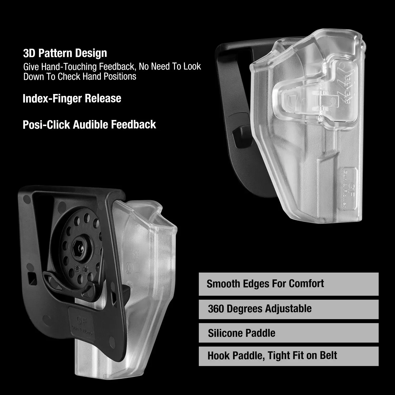 Holster OWB paddle frosted con retención nivel 2 para Glock y P320 - imagen 3