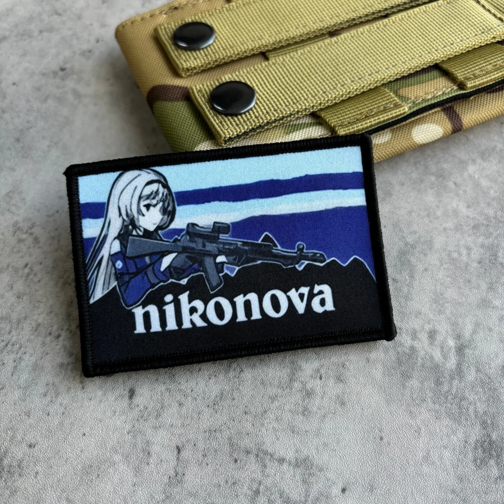 Parche táctico chica anime bandera Kalashnikova gancho y bucle mochila - imagen 5